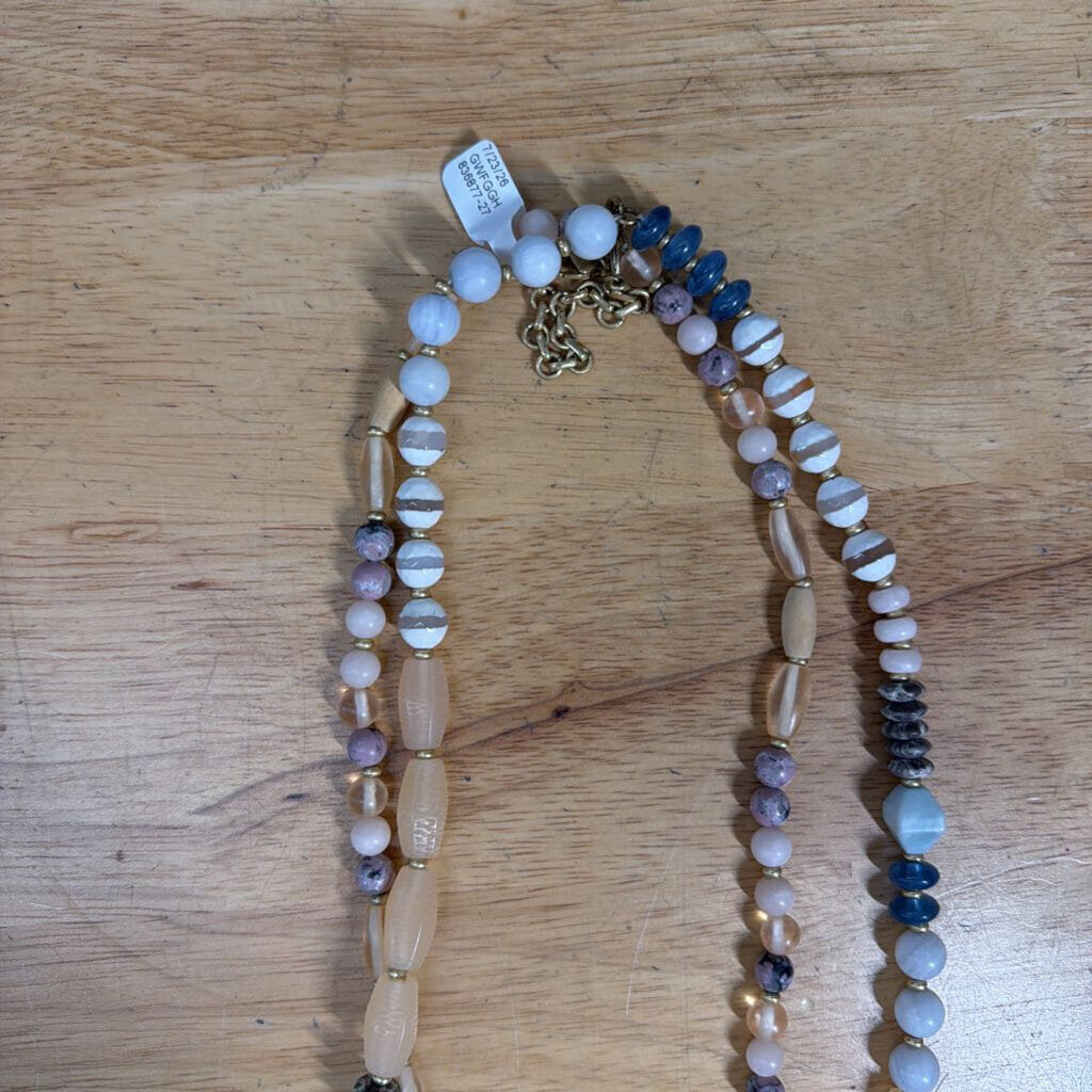 Stella and Dot Pink/ Multi Strand Beaded Necklace