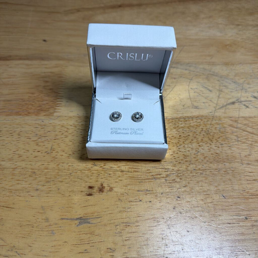 Crislu Sterling Silver Stud Earrings