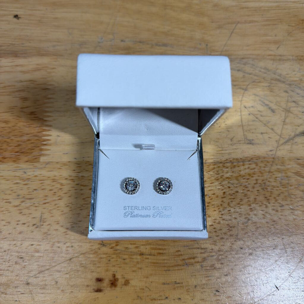 Crislu Sterling Silver Stud Earrings