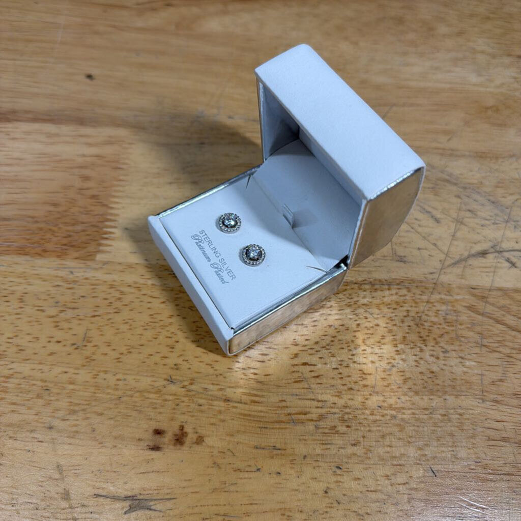 Crislu Sterling Silver Stud Earrings