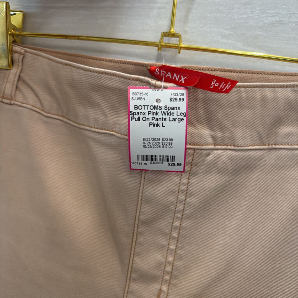 Spanx Pink Wide Leg Pull On Pants Large