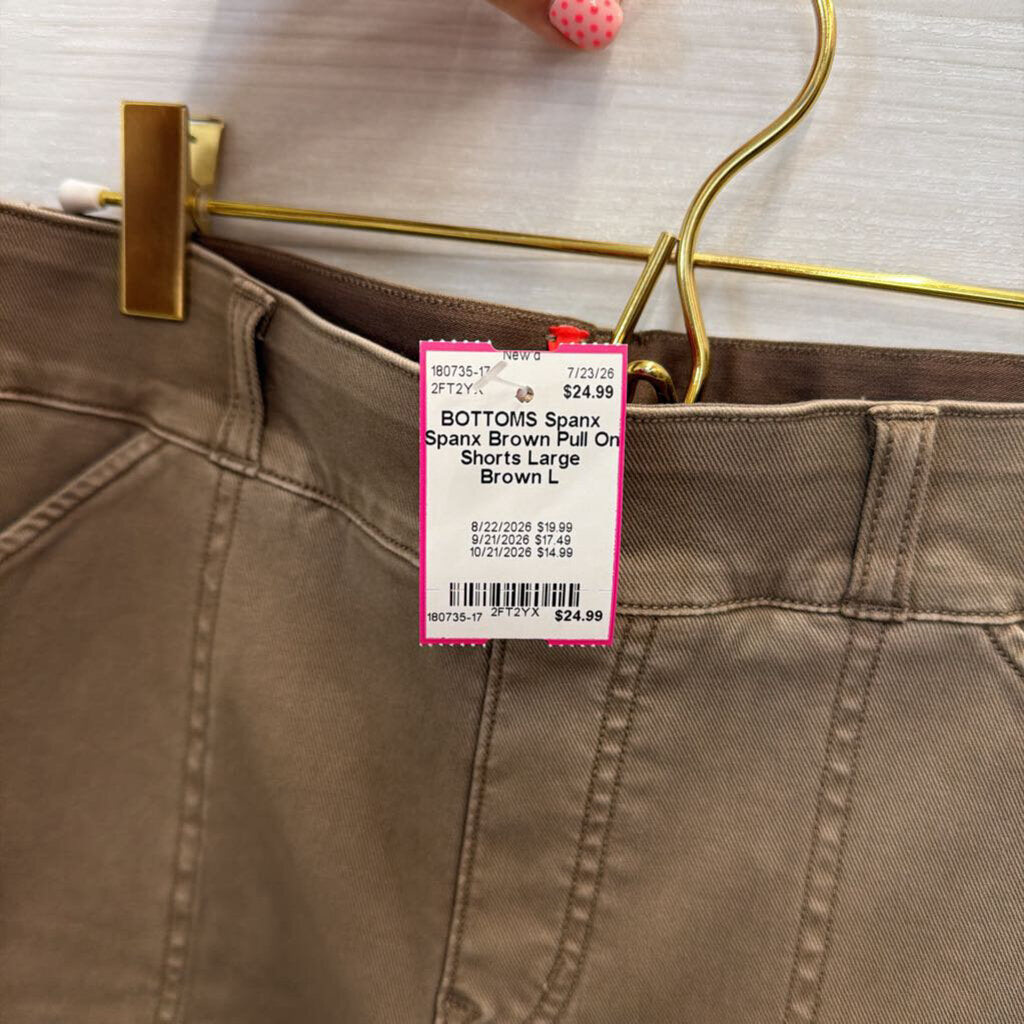 Spanx Brown Pull On Shorts Large