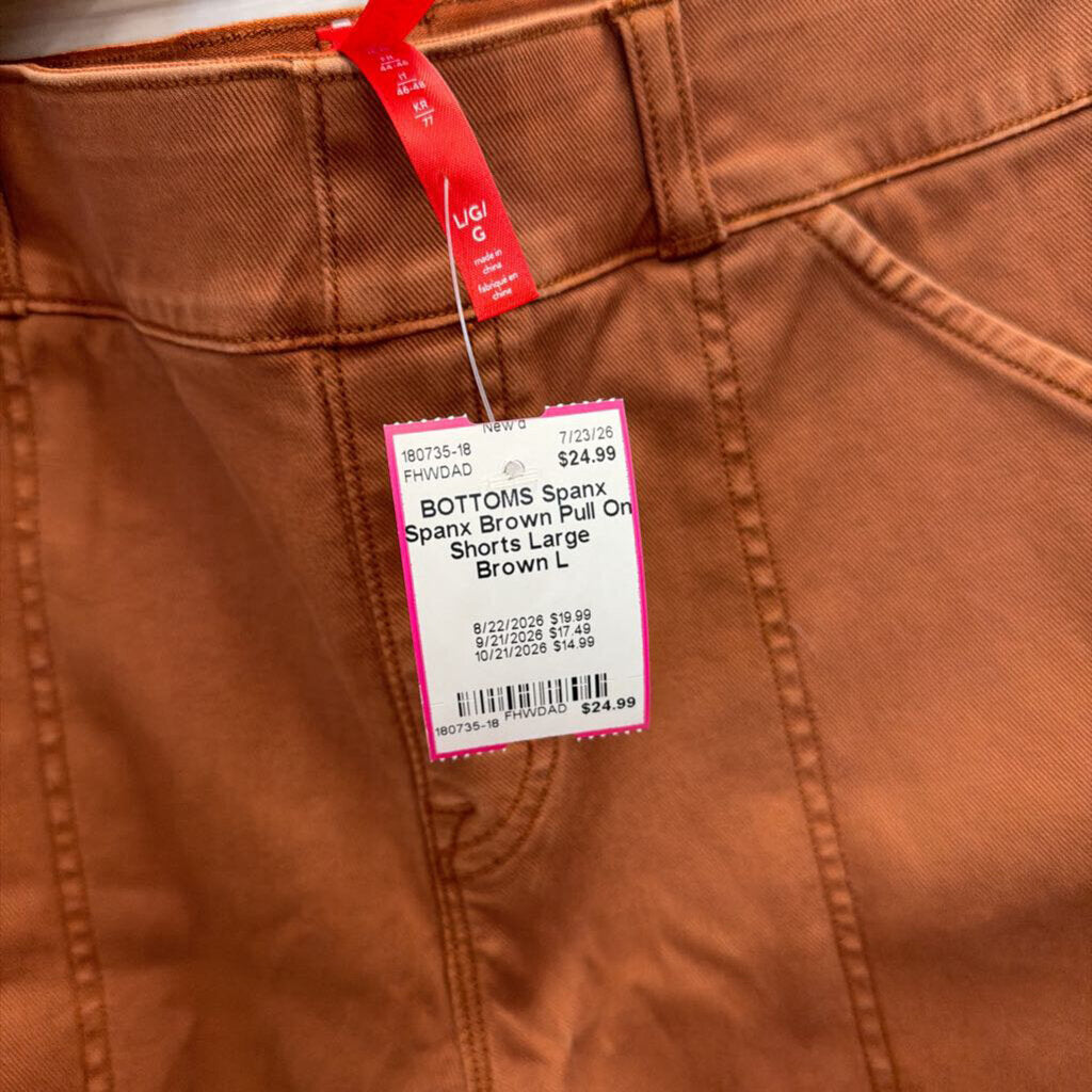 Spanx Brown Pull On Shorts Large