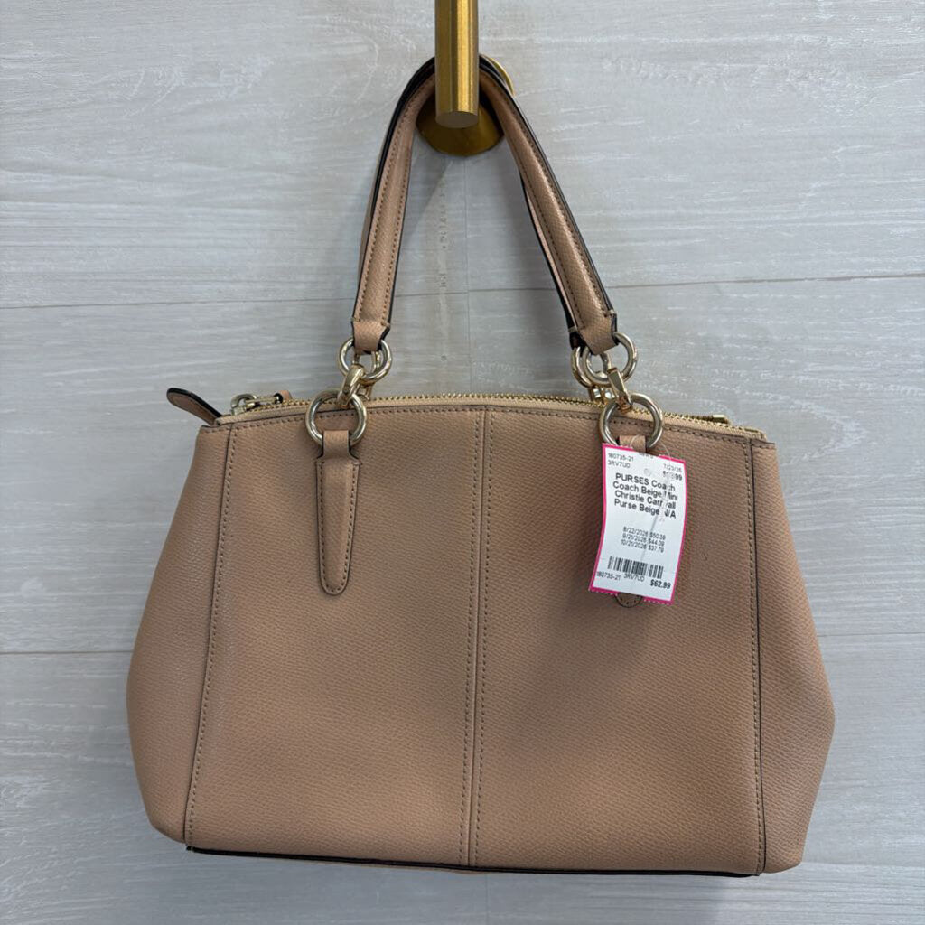 Coach Beige Mini Christie Carryall Purse