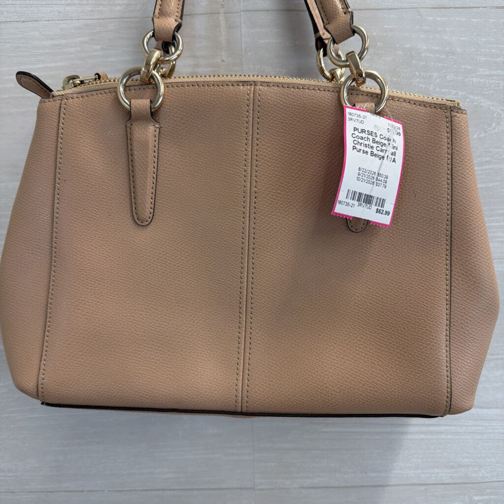 Coach Beige Mini Christie Carryall Purse