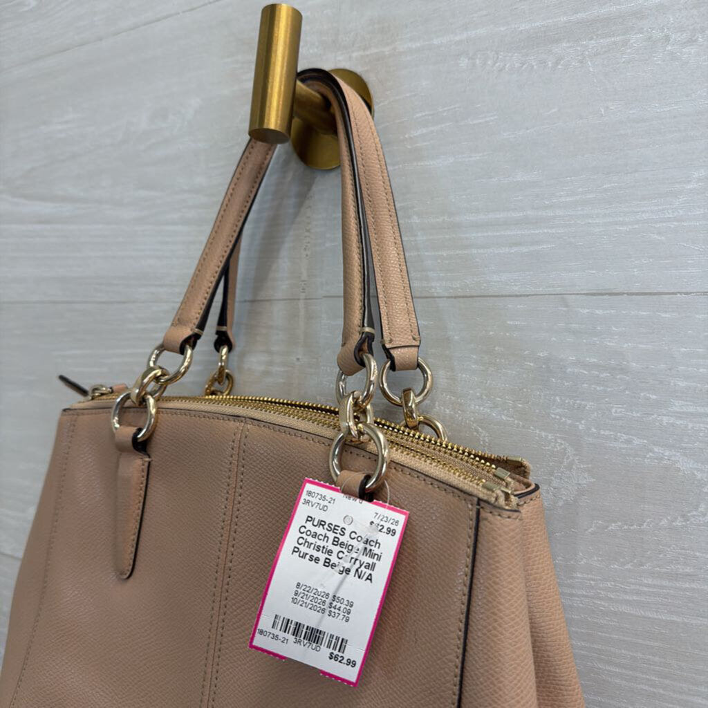 Coach Beige Mini Christie Carryall Purse