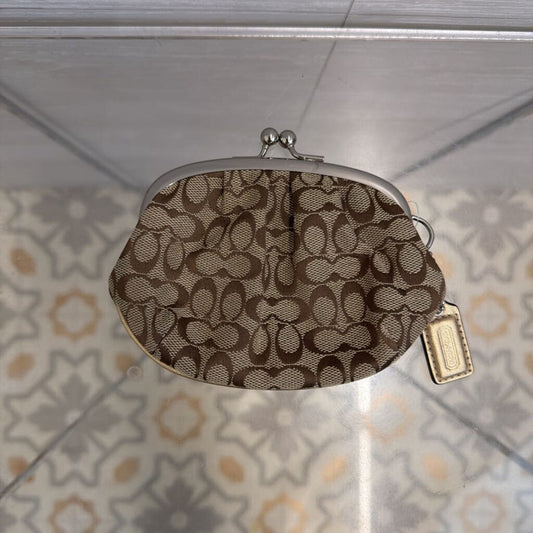 Coach Brown Vintage Kisslock Coin Purse
