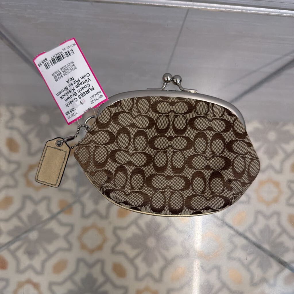 Coach Brown Vintage Kisslock Coin Purse