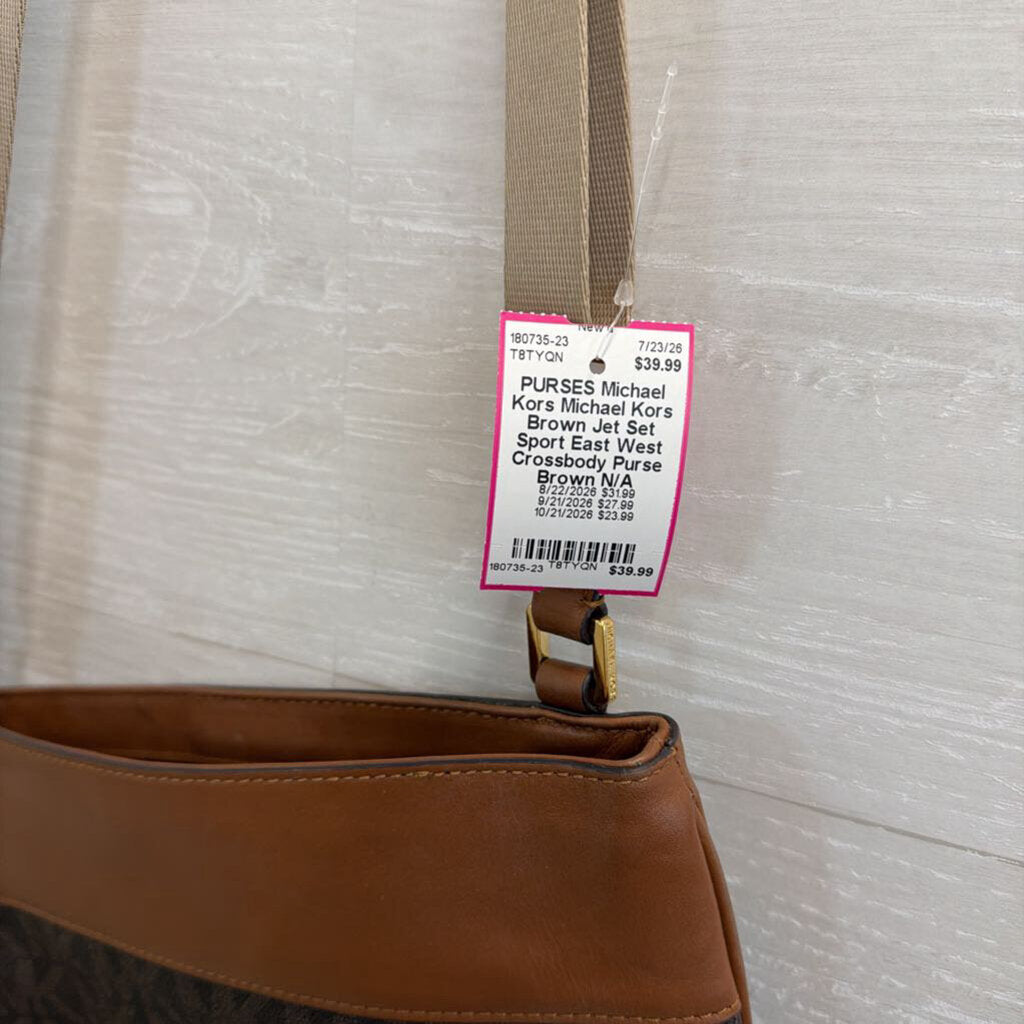 Michael Kors Brown Jet Set Sport East West Crossbody Purse