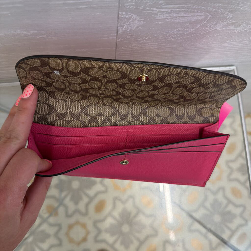 Coach Pink Slim Envelope Wallet
