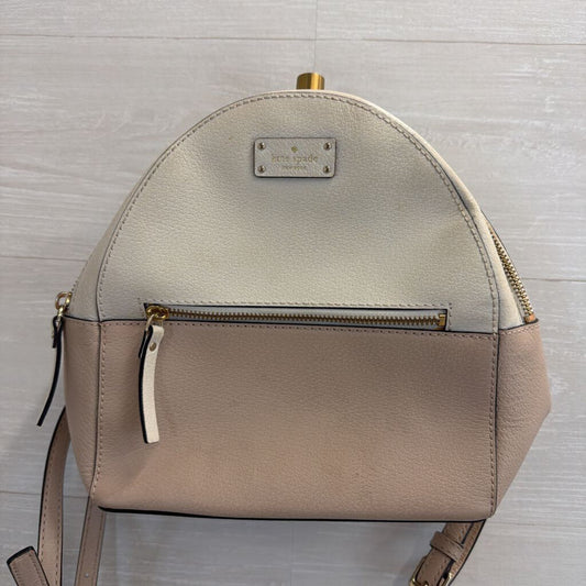 Kate Spade Beige/ White Leather Sammi Backpack