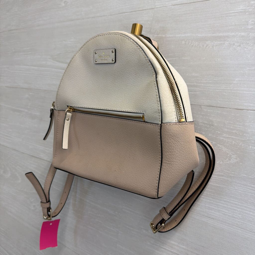 Kate Spade Beige/ White Leather Sammi Backpack