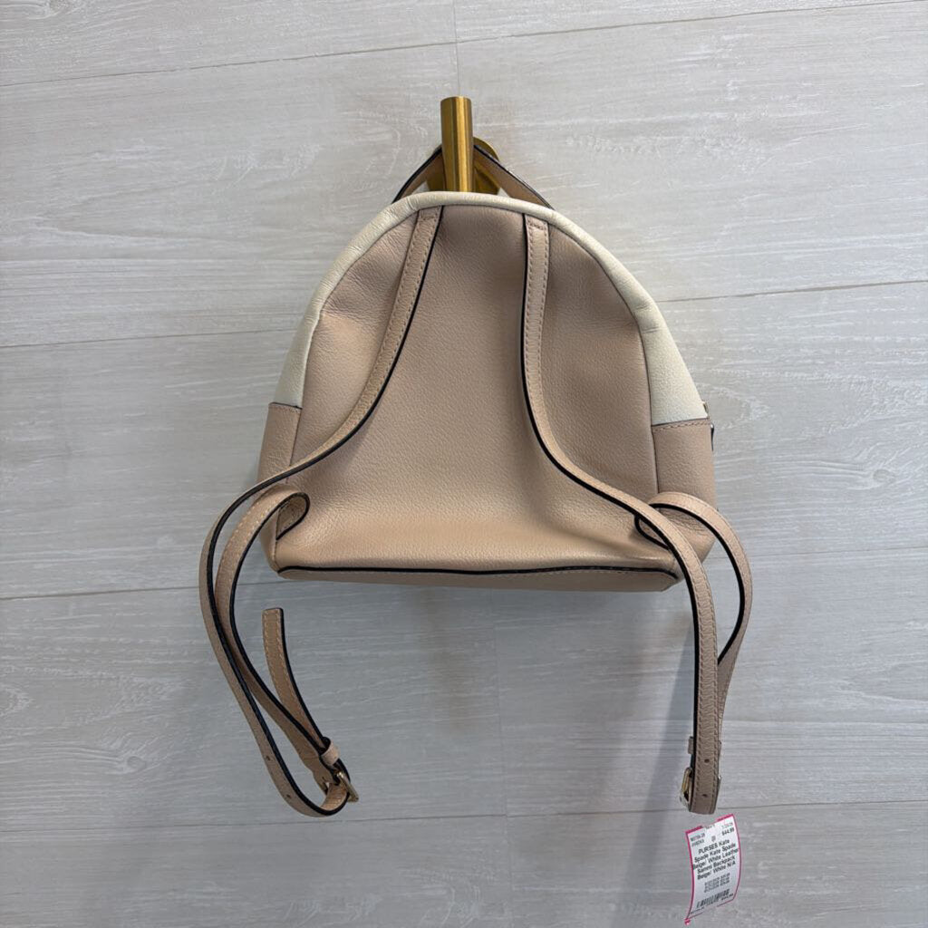 Kate Spade Beige/ White Leather Sammi Backpack