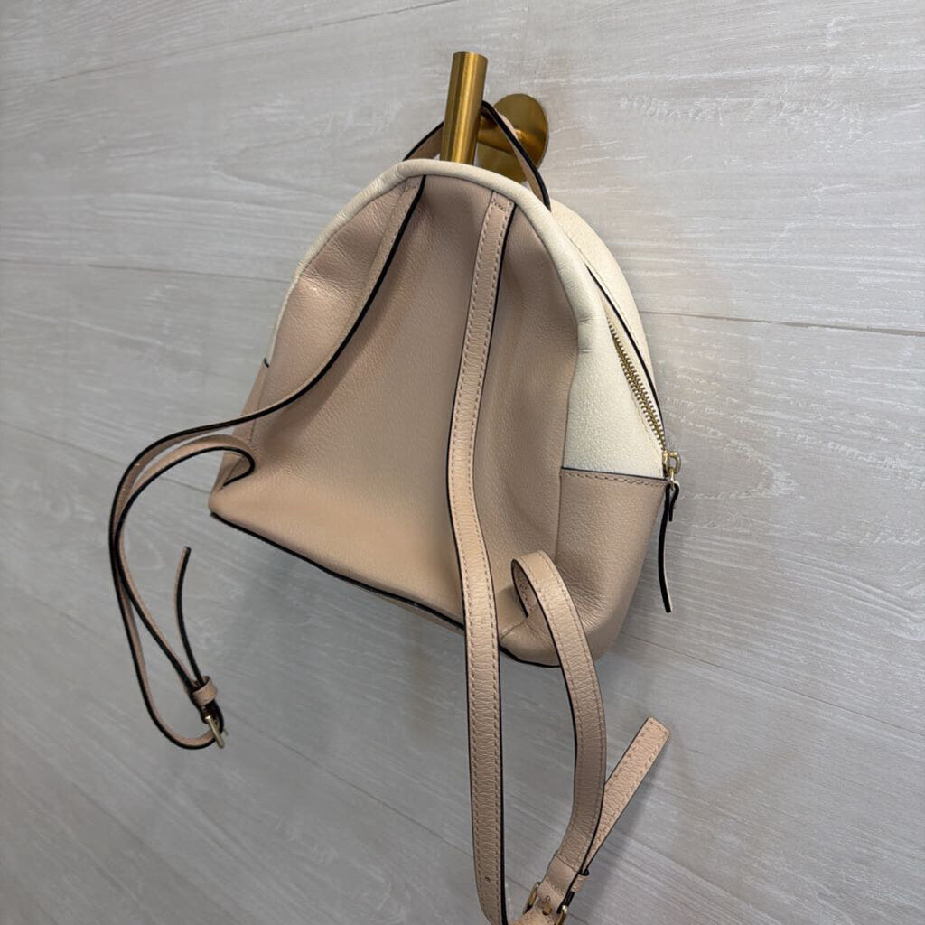 Kate Spade Beige/ White Leather Sammi Backpack