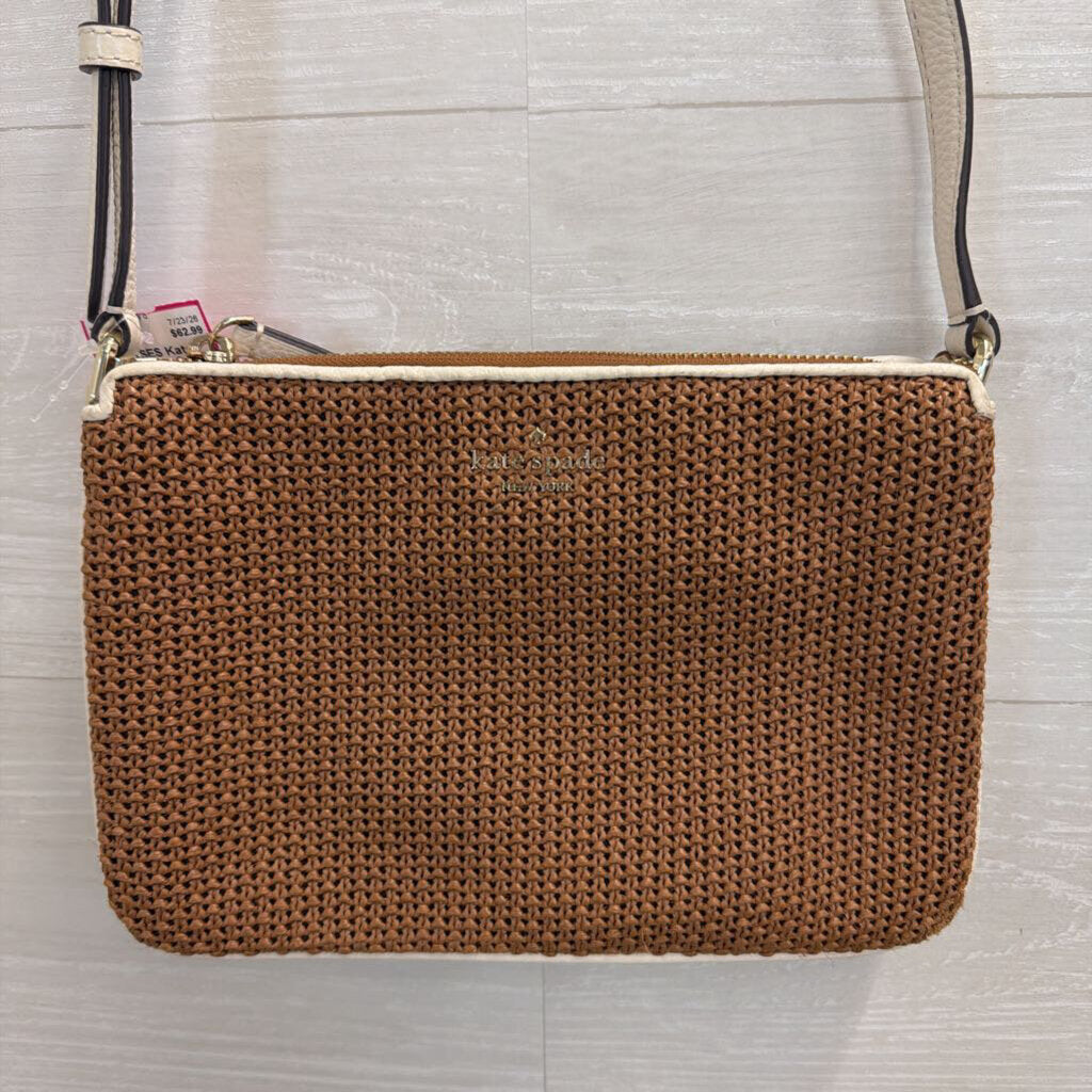 Kate Spade Jackson Straw Triple Gusset Crossbody Purse