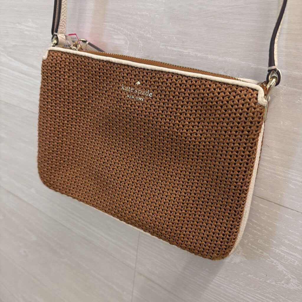 Kate Spade Jackson Straw Triple Gusset Crossbody Purse