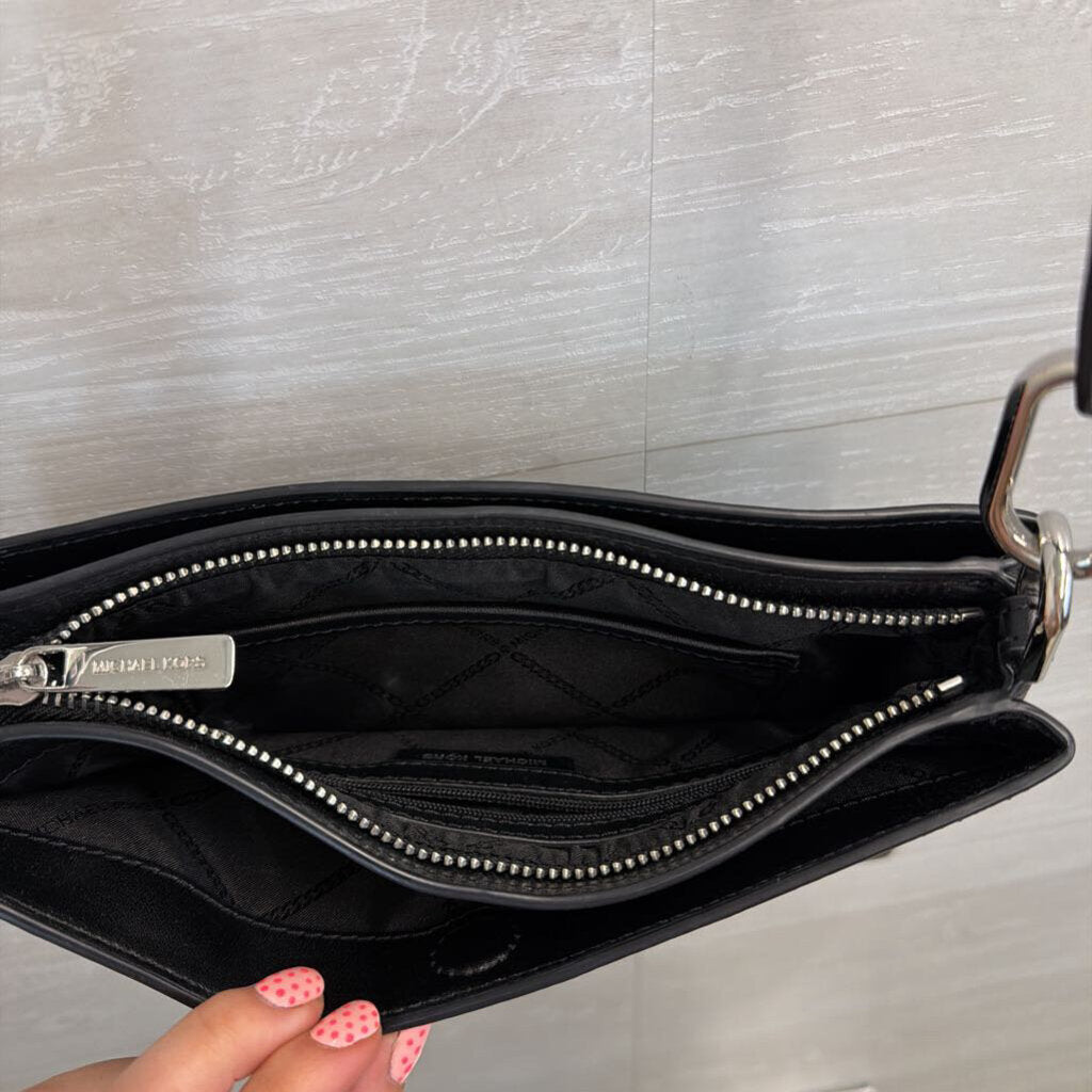 Michael Kors Black Pebbled Leather Crossbody Purse
