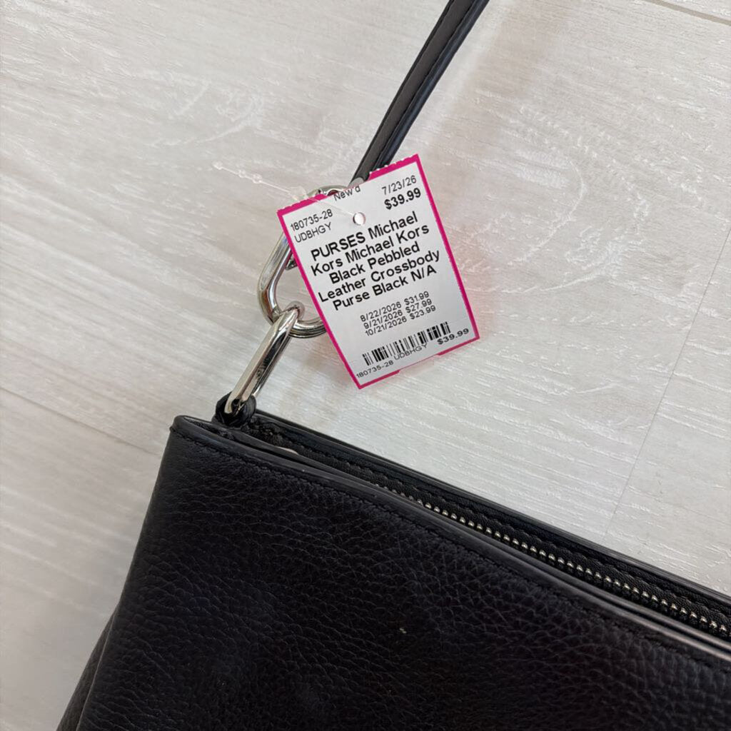 Michael Kors Black Pebbled Leather Crossbody Purse