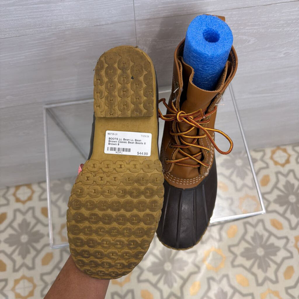 LL Bean Brown Classic Bean Boots 8