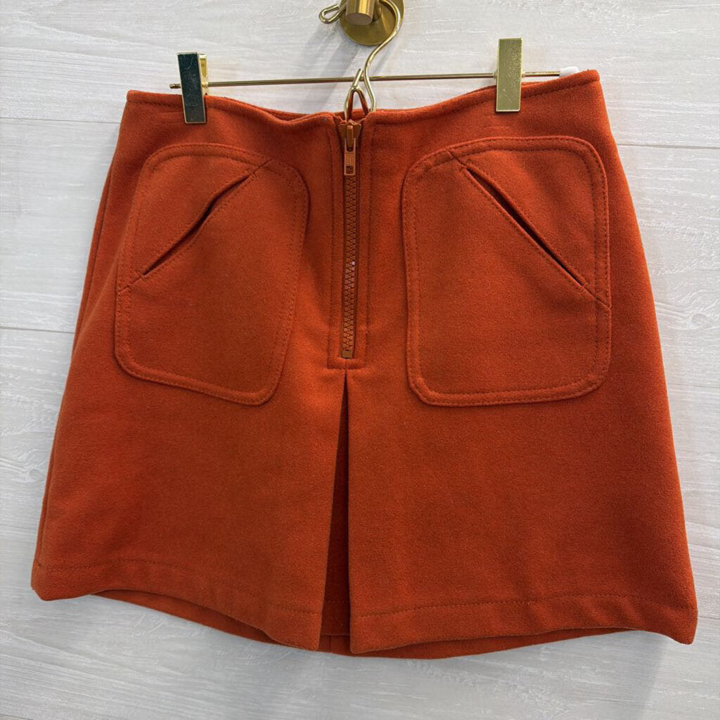 Gap Orange Front Pocket/ Zip Mini Skirt 6