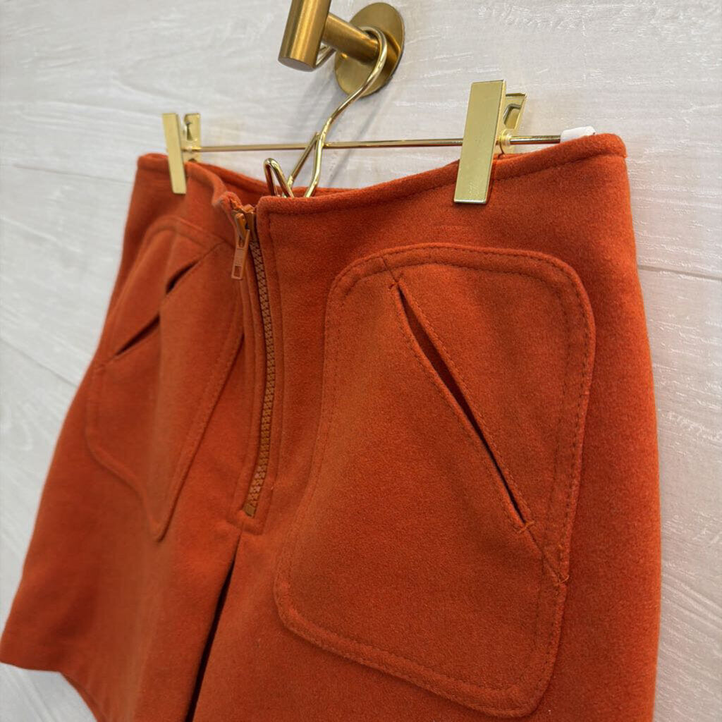 Gap Orange Front Pocket/ Zip Mini Skirt 6