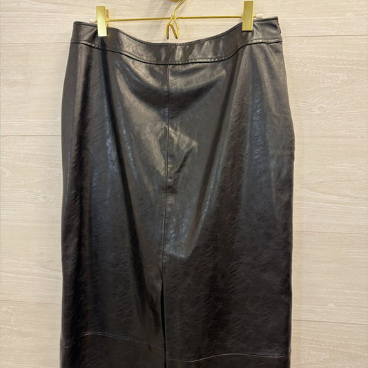 Zara Black Faux Leather Maxi Skirt Large
