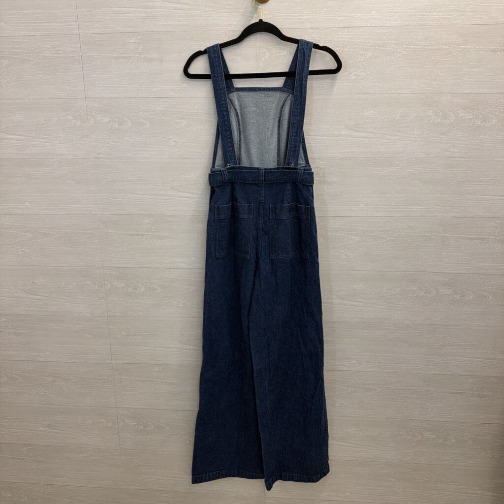 Madewell Dark Wash Denim Belted Wide Leg Jumpsuit 00