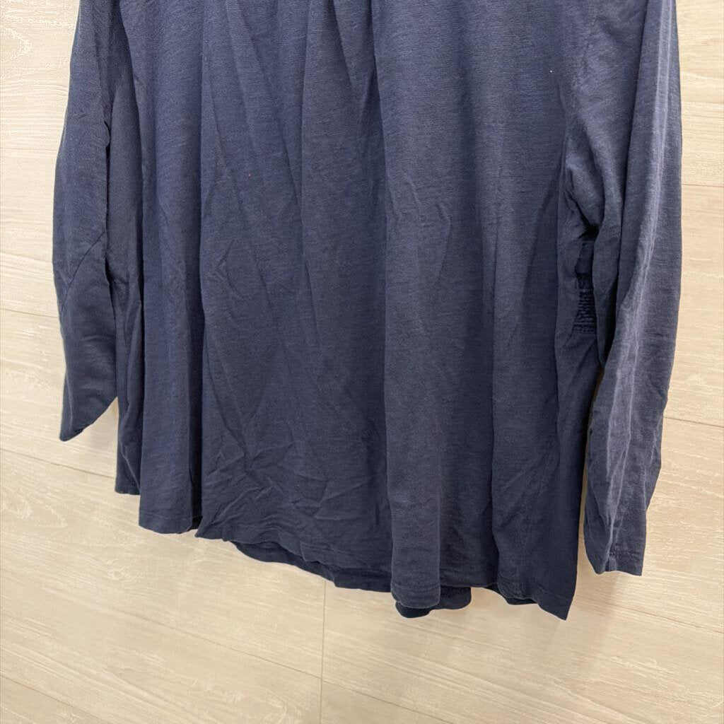 Style and Co Navy/ Silver Long Sleeve Top XXL
