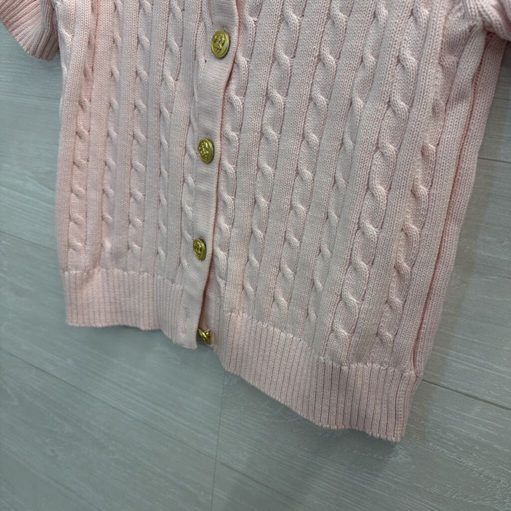 Free Assembly Pink Knit Short Sleeve Cardigan Sweater Small