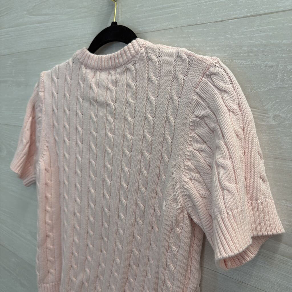 Free Assembly Pink Knit Short Sleeve Cardigan Sweater Small