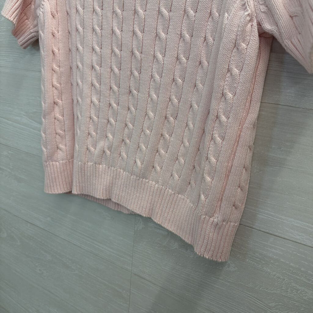 Free Assembly Pink Knit Short Sleeve Cardigan Sweater Small