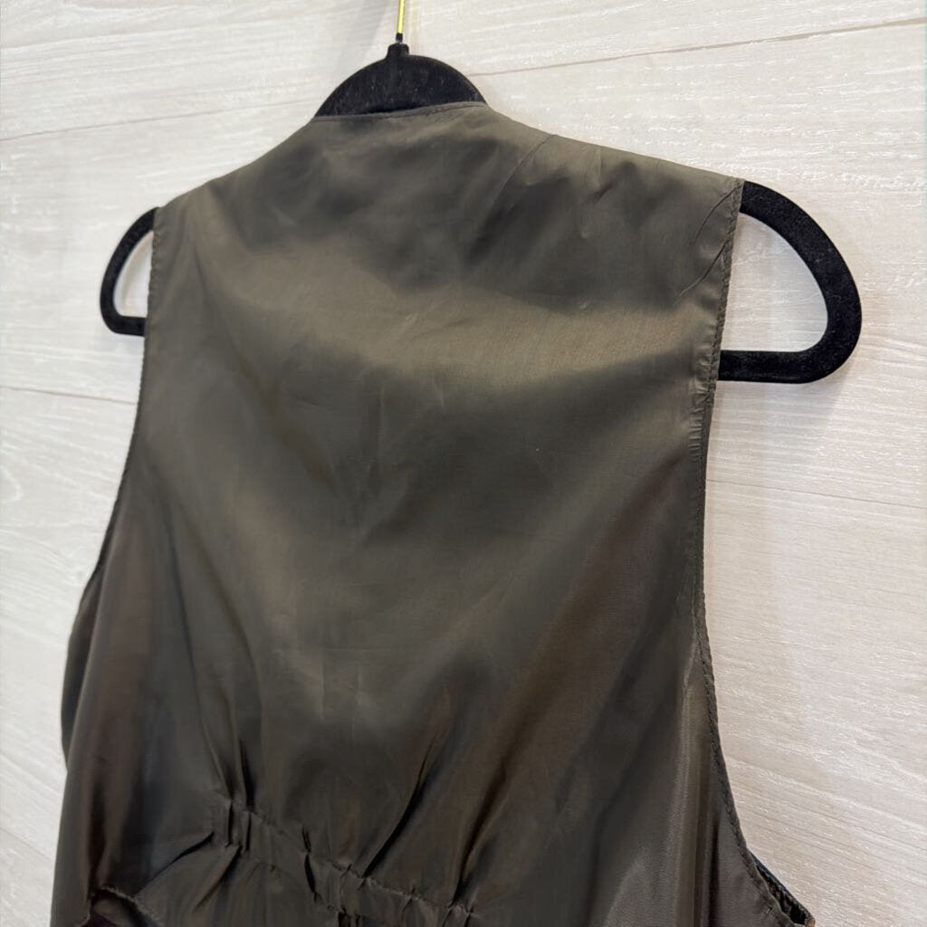 Vintage Learsi Black Leather/ Multi Patchwork Vest Large