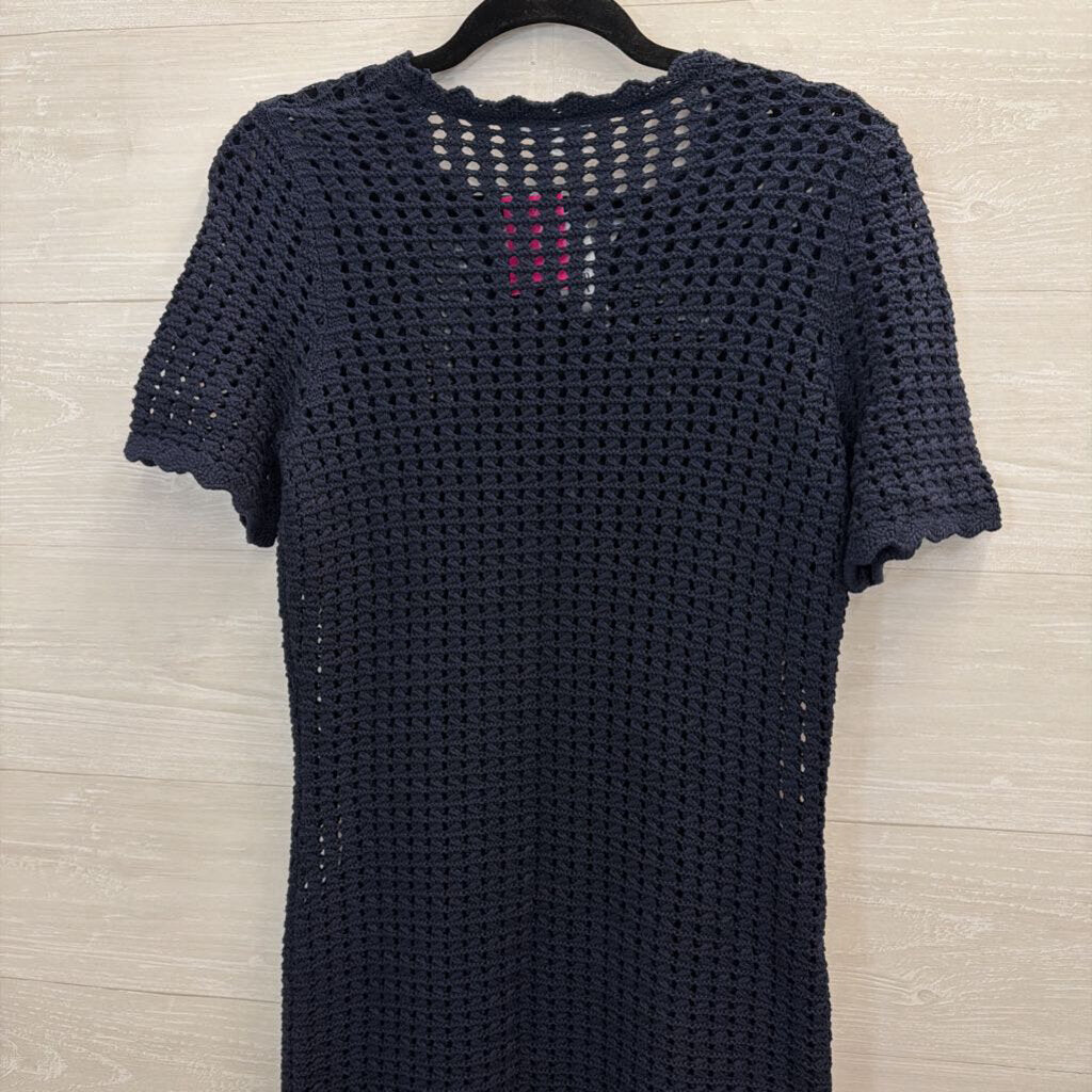 Gap Navy Open Knit Short Sleeve Dress Small