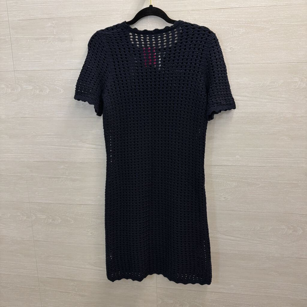 Gap Navy Open Knit Short Sleeve Dress Small
