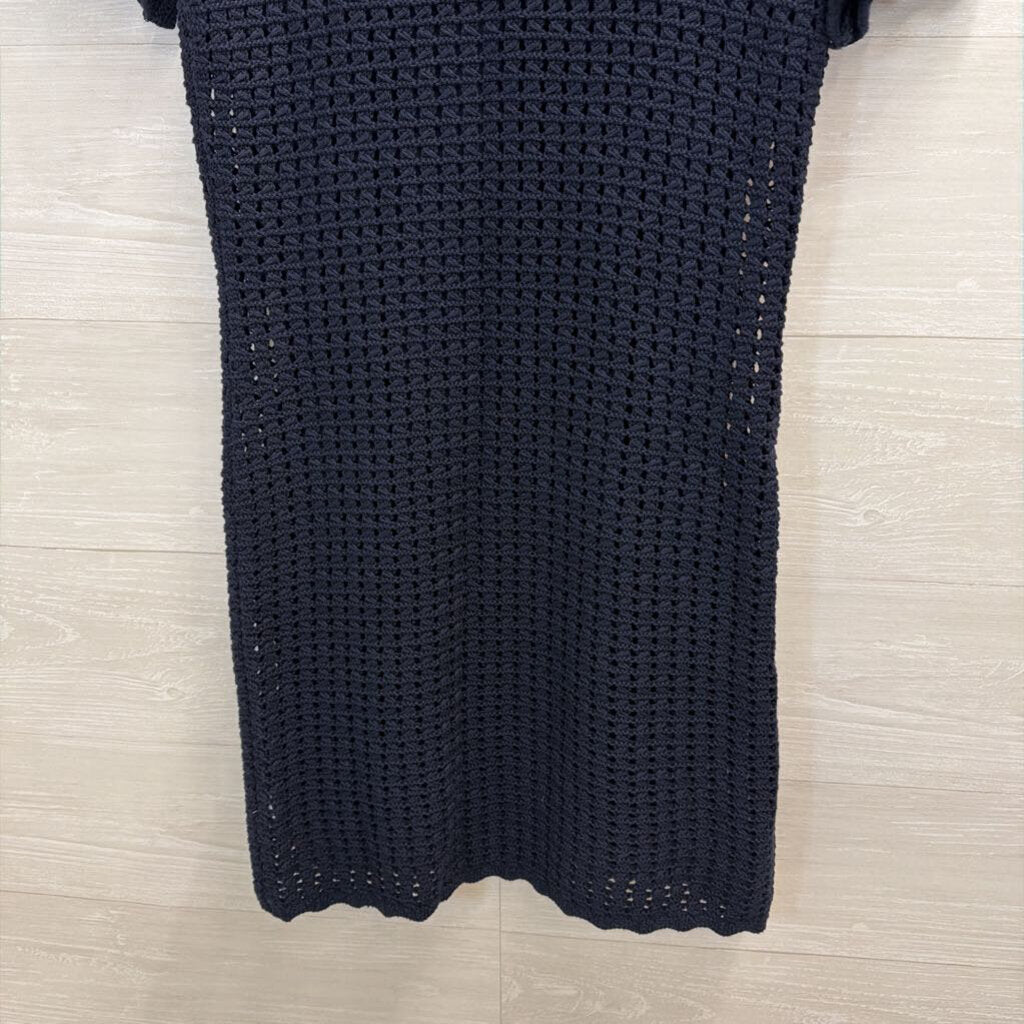 Gap Navy Open Knit Short Sleeve Dress Small