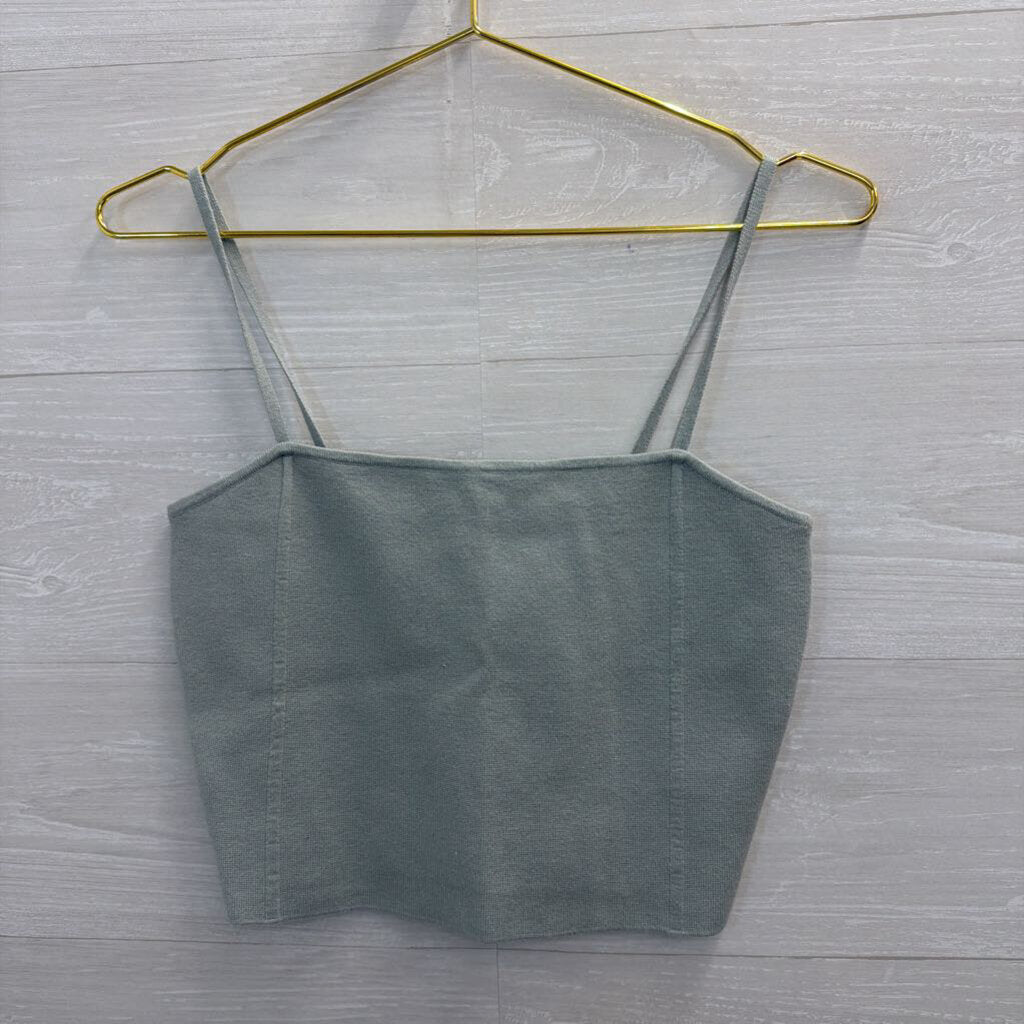 Express Grey Cropped Tank Top Small