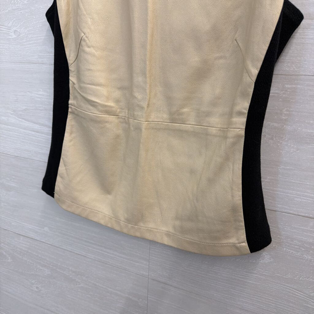 Cream Faux Leather Tank Extra Small