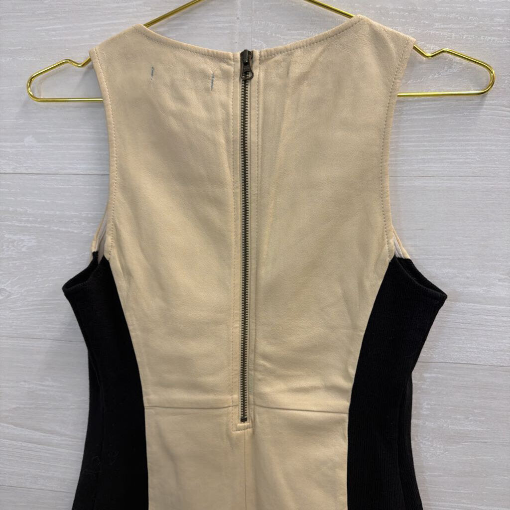 Cream Faux Leather Tank Extra Small