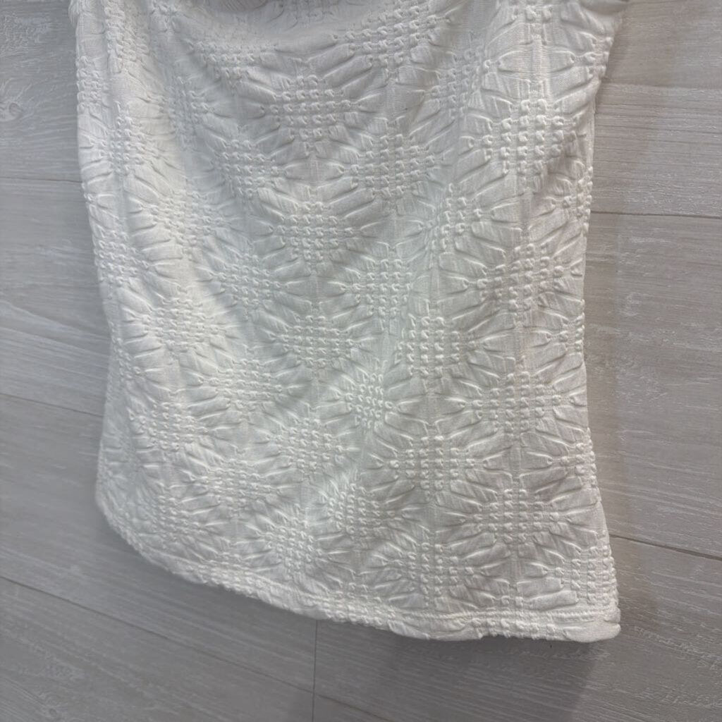 Maeve White Textured Off Shoulder Top Medium