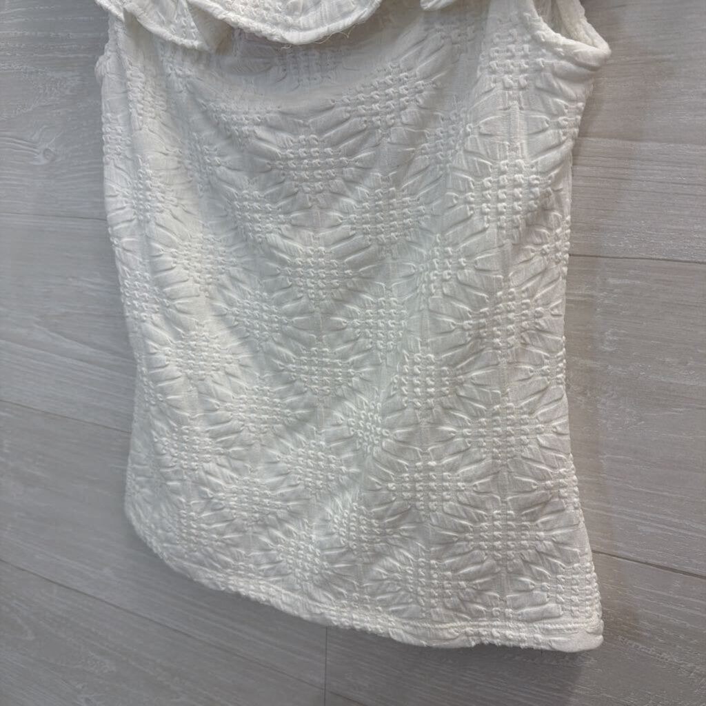 Maeve White Textured Off Shoulder Top Medium