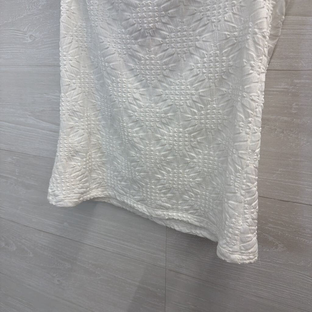 Maeve White Textured Off Shoulder Top Medium