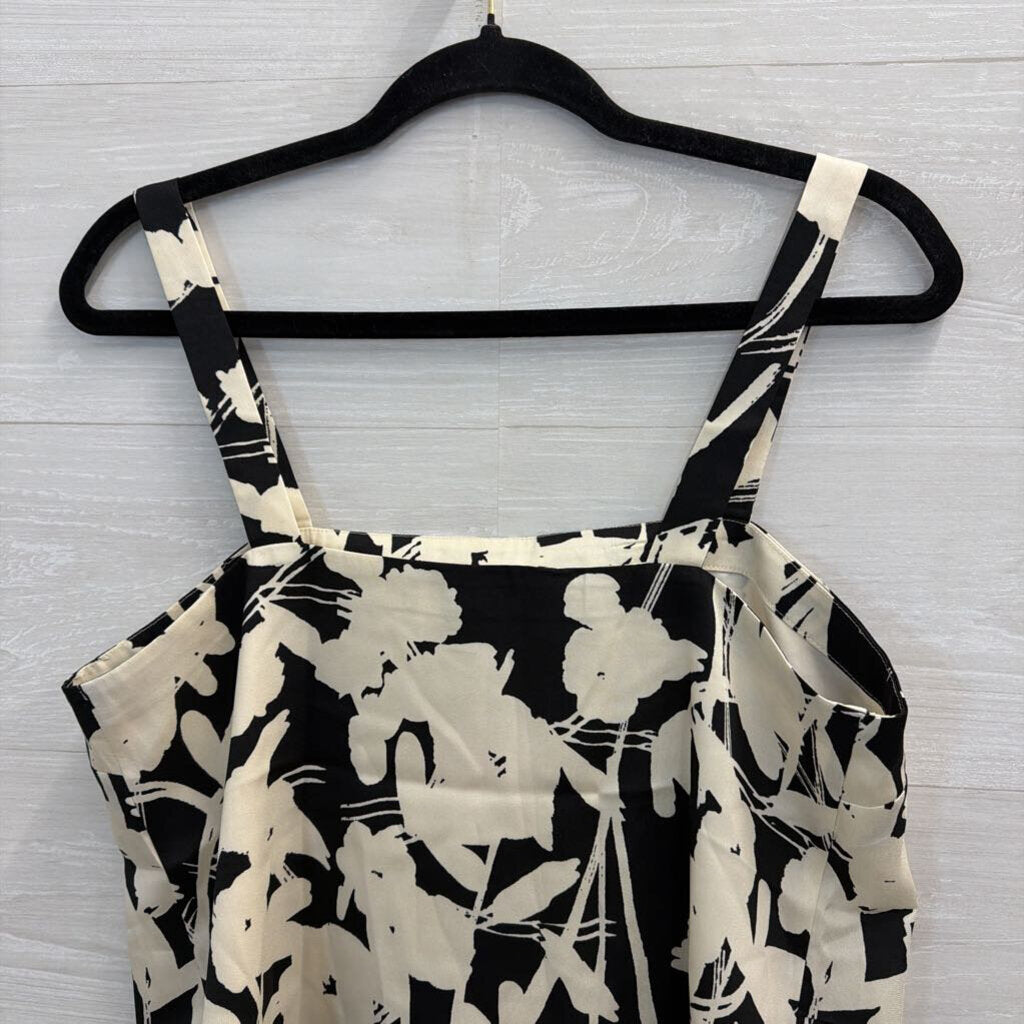 Banana Republic White/ Black Print Tank Top Small