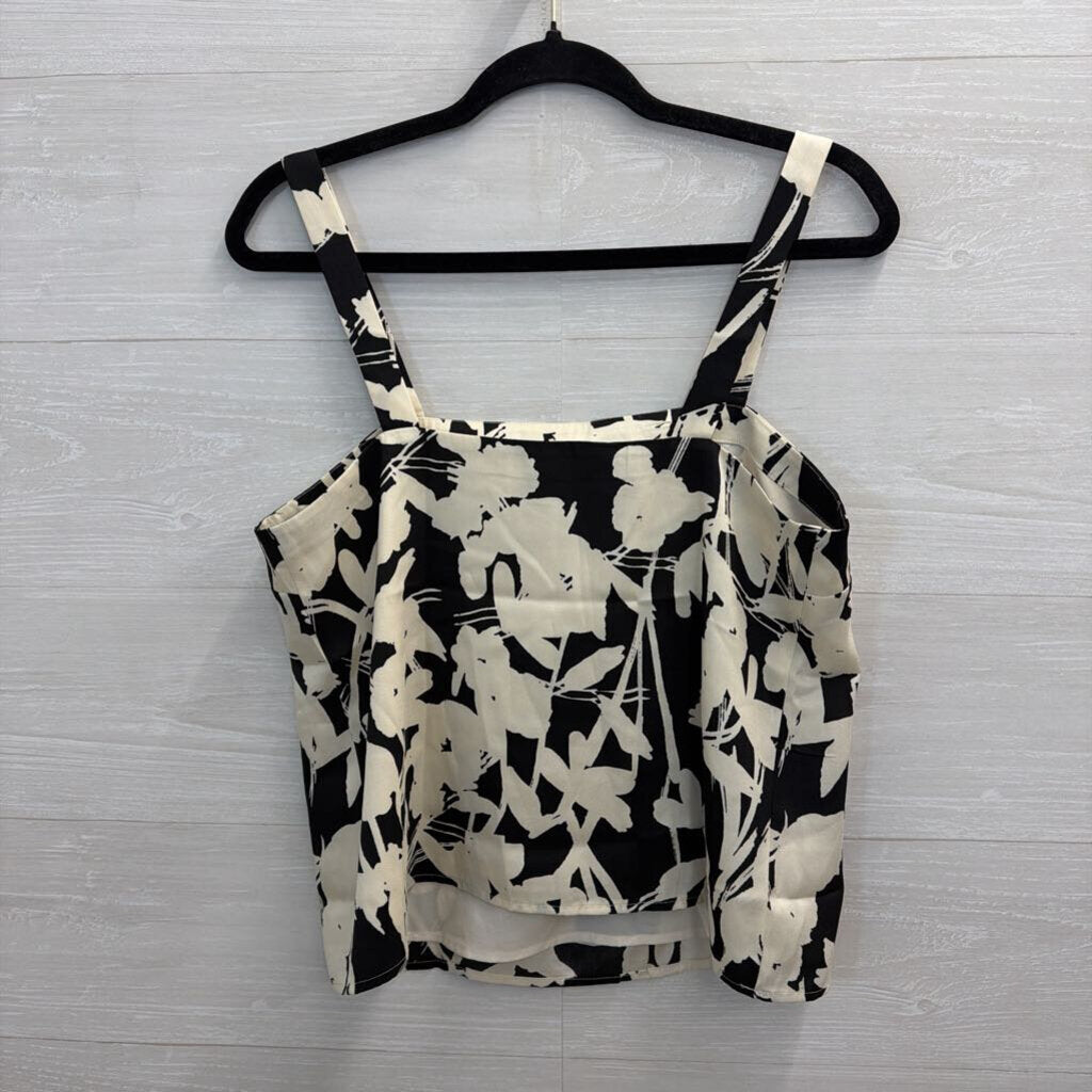 Banana Republic White/ Black Print Tank Top Small