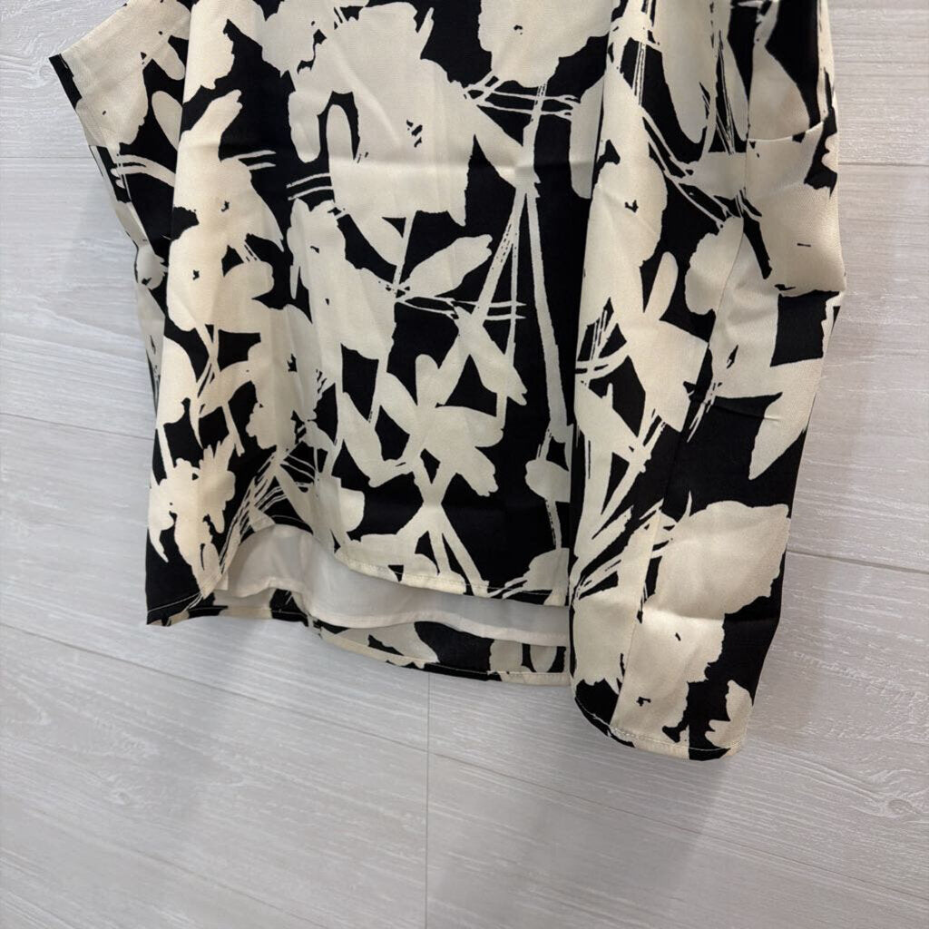 Banana Republic White/ Black Print Tank Top Small