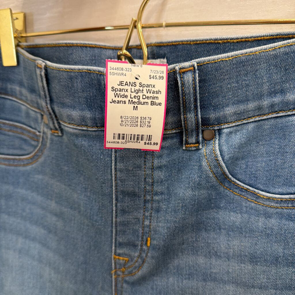 Spanx Light Wash Wide Leg Denim Jeans Medium