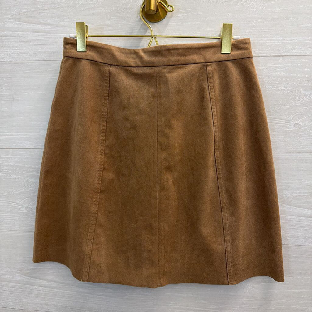 Wilfred Free Brown Suede Snap Front Mini Skirt 6