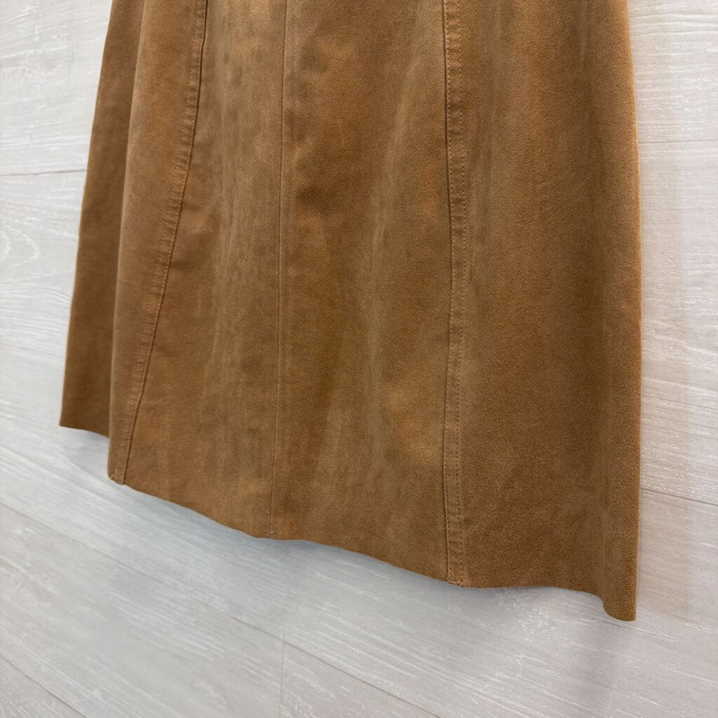 Wilfred Free Brown Suede Snap Front Mini Skirt 6