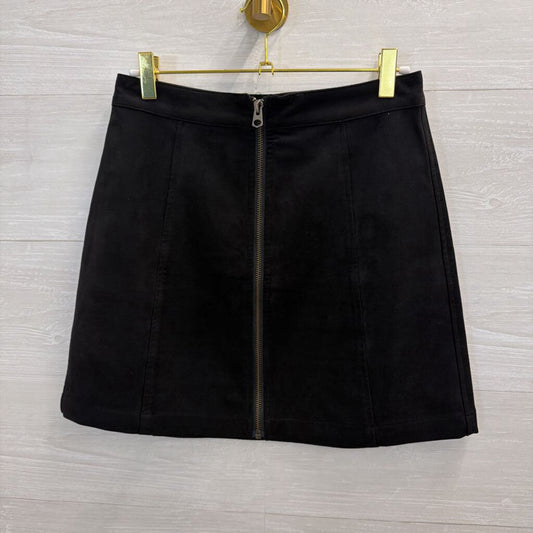 Wilfred Free Black Suede Zip Front Mini Skirt 6