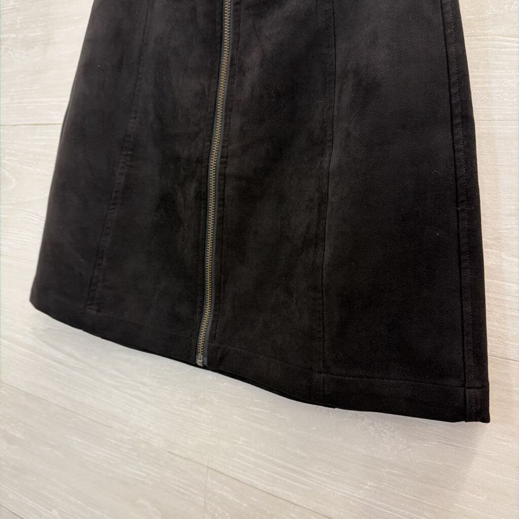 Wilfred Free Black Suede Zip Front Mini Skirt 6