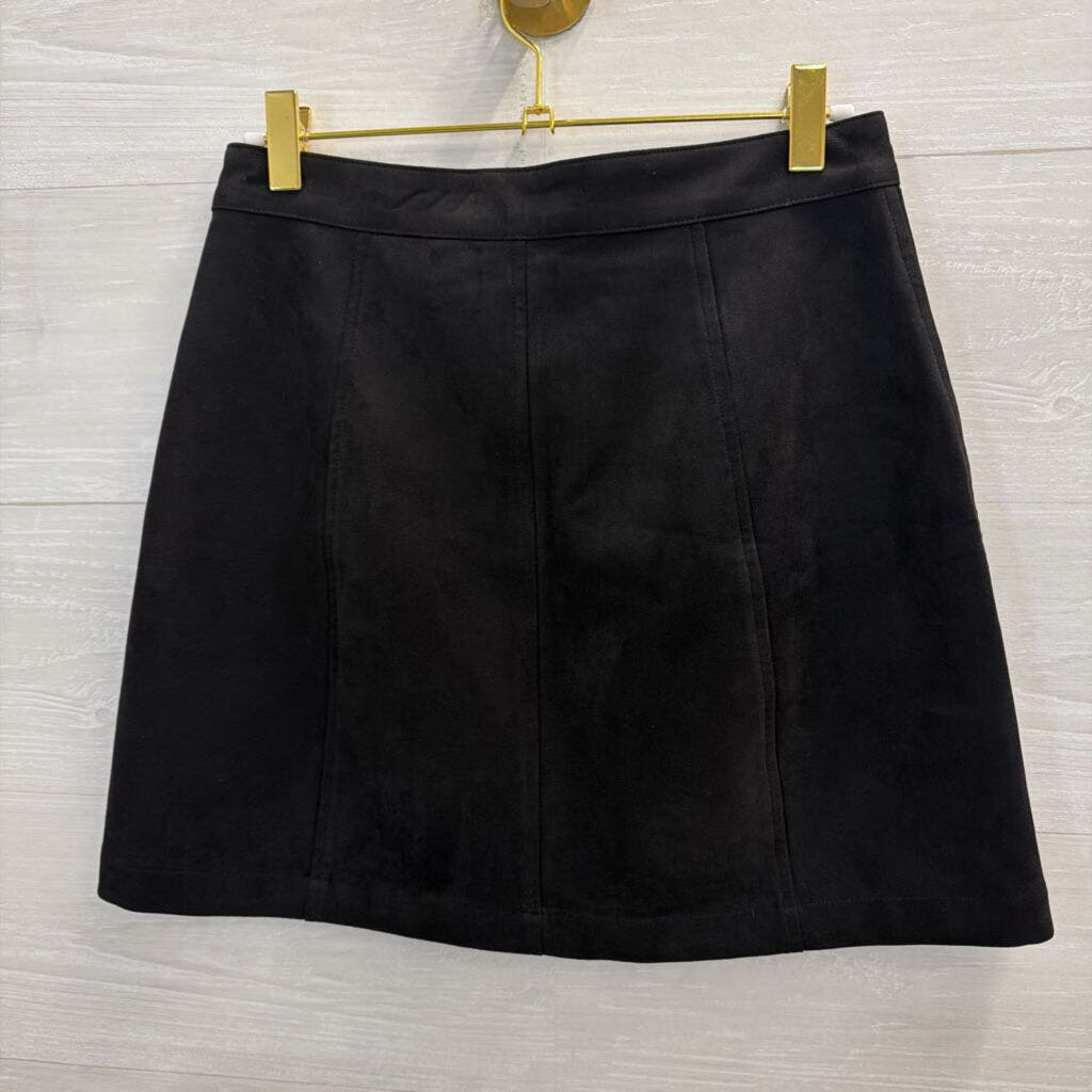 Wilfred Free Black Suede Zip Front Mini Skirt 6